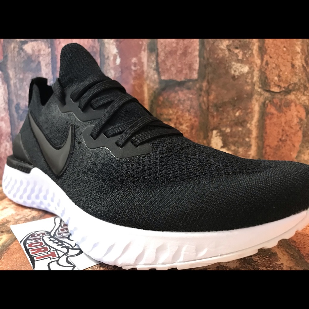 NEW Nike Epic React Flyknit 2 Black White Air Max - Picture 7 of 8